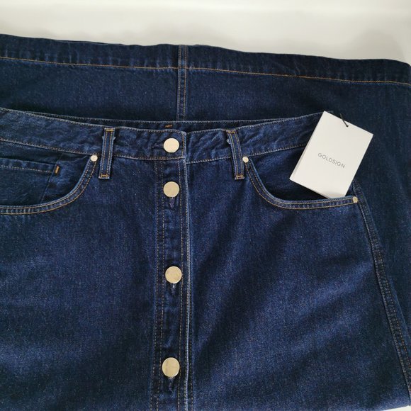 Goldsign The Button Front Denim Skirt - Picture 4 of 7